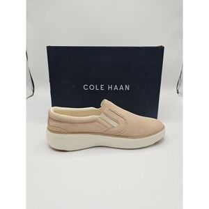 New Cole Haan Women's GP Topspin Slip On Sneaker Size 10 B Sesame Suede Ivory